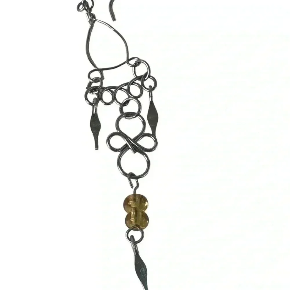 Super cool vintage earrings asymmetrical jewelry beaded